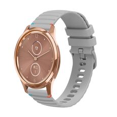 Per Garmin Vivomove Style Wavy Dots Stitched 20mm cinturino in silicone (grigio)
