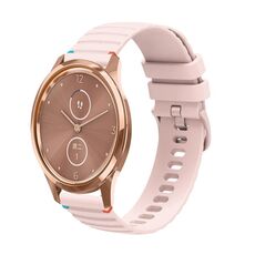 Per Garmin Vivomove Style Wavy Dots Stitched 20mm cinturino in silicone (rosa)