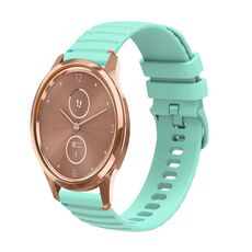 Per Garmin Vivomove Style Wavy Dots Stitched 20mm cinturino in silicone (verde acqua)