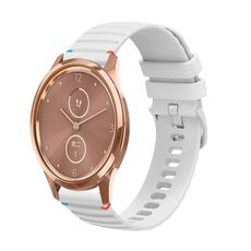 Per Garmin Vivomove Luxe Wavy Dotted Stitched 20mm cinturino in silicone (bianco)