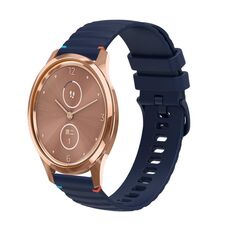 Per Garmin Vivomove Luxe Wavy Dotted Stitched 20mm cinturino in silicone (blu navy)