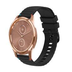 Per Garmin Vivomove Luxe Wavy Dotted Stitched 20mm cinturino in silicone (nero)