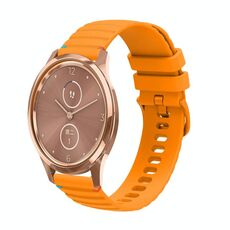 Per Garmin Vivomove Luxe Wavy Dotted Stitched 20mm cinturino in silicone (giallo ambra)