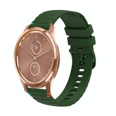 Per Garmin Vivomove Luxe Wavy Dotted Stitched 20mm cinturino in silicone (verde militare)