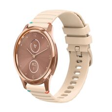 Per Garmin Vivomove Luxe Wavy Dotted Stitched 20mm cinturino in silicone (color crema)