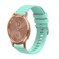 Per Garmin Vivomove Luxe Wavy Dotted Stitched 20mm cinturino in silicone (verde acqua)