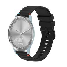 Per Garmin Vivomove HR Sport Wavy Doted Stitched 20mm cinturino in silicone (nero)