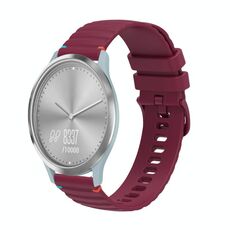 Per Garmin Vivomove HR Sport Wavy Doted Stitched 20mm cinturino in silicone (rosso vino)