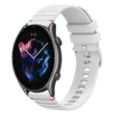 Per Amazfit Watch GTR 3 cinturino in silicone ondulato punteggiato cucito da 22 mm (bianco)