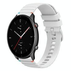 Per Amazfit Watch GTR 2e Cinturino in silicone ondulato punteggiato cucito da 22 mm (bianco)