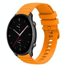 Per Amazfit Watch GTR 2e Cinturino in silicone ondulato punteggiato cucito da 22 mm (giallo ambra)