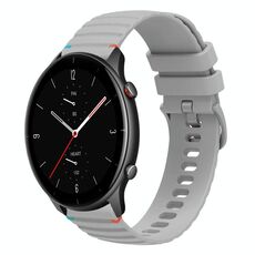 Per Amazfit Watch GTR 2e Cinturino in silicone ondulato punteggiato cucito da 22 mm (grigio)