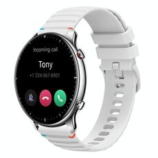 Per Amazfit Watch GTR 2 Cinturino in silicone ondulato punteggiato cucito da 22 mm (bianco)