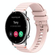 Per Amazfit Watch GTR 2 Cinturino in silicone ondulato punteggiato cucito da 22 mm (rosa)