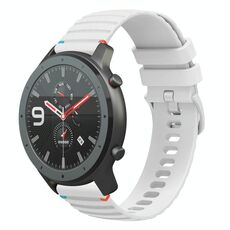 Per Amazfit Watch GTR Cinturino in silicone ondulato punteggiato cucito da 22 mm (bianco)