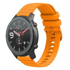 Per Amazfit Watch GTR Cinturino in silicone ondulato punteggiato cucito da 22 mm (giallo ambra)