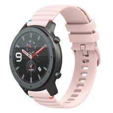 Per Amazfit Watch GTR Cinturino in silicone ondulato punteggiato cucito da 22 mm (rosa)