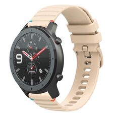 Per Amazfit Watch GTR Cinturino in silicone ondulato punteggiato cucito da 22 mm (color crema)