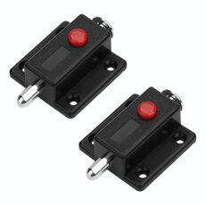 2 pezzi di chiusura a molla per porta dell'armadio in plastica, bulloni per porta della finestra, chiusura di sicurezza, stile: senza coperchio, nero
