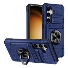 Per Samsung Galaxy S23 5G TPU Hybrid PC Custodia antiurto per telefono con supporto ad anello in metallo (blu)