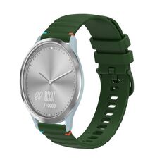 Per Garmin Vivomove HR Sport Wavy Doted Stitched 20mm cinturino in silicone (verde militare)