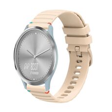 Per Garmin Vivomove HR Sport Wavy Dotted Stitched 20mm Cinturino in silicone (color crema)