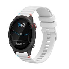 Per Garmin Forerunner 245 Wavy Dots Stitched 20mm Cinturino in silicone per orologio (bianco)