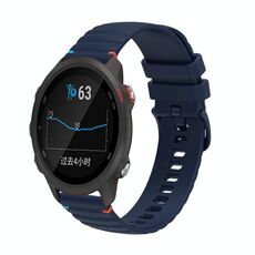 Per Garmin Forerunner 245 Wavy Dots Stitched 20mm Cinturino in silicone (blu navy)