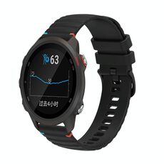 Per Garmin Forerunner 245 Wavy Dots Stitched 20mm cinturino in silicone (nero)