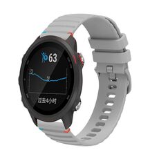Per Garmin Forerunner 245 Wavy Dots Stitched 20mm Cinturino in silicone (grigio)