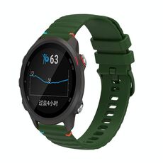 Per Garmin Forerunner 245 cinturino in silicone ondulato punteggiato cucito da 20 mm (verde militare)