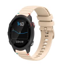 Per Garmin Forerunner 245 Wavy Dots Stitched 20mm Cinturino in silicone (color crema)