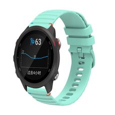 Per Garmin Forerunner 245 Wavy Dots Stitched 20mm cinturino in silicone (verde acqua)