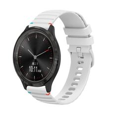 Per Garmin Vivomove 3 Wavy Dots Stitched 20mm cinturino in silicone (bianco)