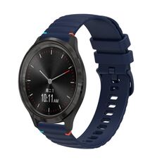 Per Garmin Vivomove 3 Wavy Doted Stitched 20mm cinturino in silicone (blu navy)