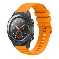 Per Huawei Watch 2 Cinturino in silicone ondulato punteggiato cucito da 20 mm (giallo ambra)