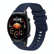 Per Honor Watch GS 4 Cinturino in silicone ondulato punteggiato cucito da 22 mm (blu navy)