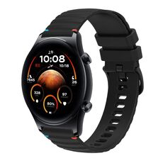 Per Honor Watch GS 4 Cinturino in silicone ondulato punteggiato cucito da 22 mm (nero)