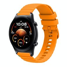 Per Honor Watch GS 4 Cinturino in silicone ondulato punteggiato cucito da 22 mm (giallo ambra)
