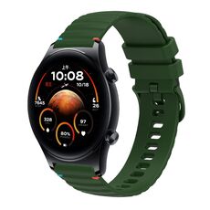 Per Honor Watch GS 4 Cinturino in silicone ondulato punteggiato cucito da 22 mm (verde militare)