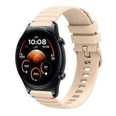 Per Honor Watch GS 4 cinturino in silicone ondulato punteggiato cucito da 22 mm (color crema)