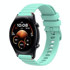 Per Honor Watch GS 4 Cinturino in silicone ondulato punteggiato cucito da 22 mm (verde acqua)