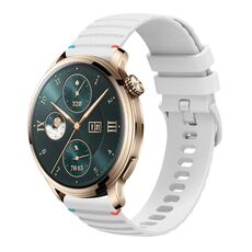 Per Honor Watch 4 Pro Cinturino in silicone ondulato punteggiato cucito da 22 mm (bianco)