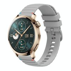 Per Honor Watch 4 Pro cinturino in silicone ondulato punteggiato cucito da 22 mm (grigio)