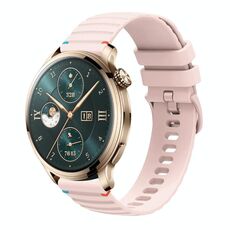Per Honor Watch 4 Pro cinturino in silicone ondulato punteggiato cucito da 22 mm (rosa)