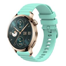 Per Honor Watch 4 Pro Cinturino in silicone ondulato punteggiato cucito da 22 mm (verde acqua)