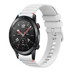 Per Honor Watch GS 3i Cinturino in silicone ondulato punteggiato cucito da 22 mm (bianco)