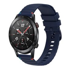Per Honor Watch GS 3i Cinturino in silicone ondulato punteggiato cucito da 22 mm (blu navy)