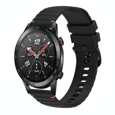 Per Honor Watch GS 3i Cinturino in silicone ondulato punteggiato cucito da 22 mm (nero)