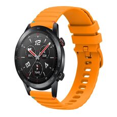 Per Honor Watch GS 3i Cinturino in silicone ondulato punteggiato cucito da 22 mm (giallo ambra)